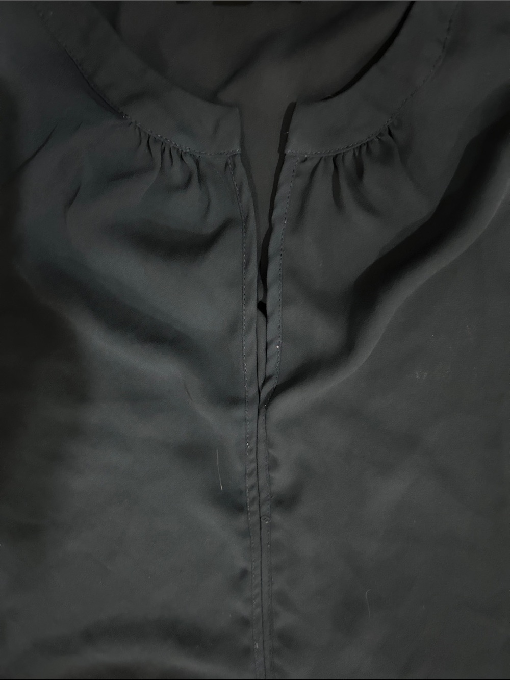 Philosophy Navy Short Sleeve Blouse with Gathered Neckline - Picture 3 of 4
